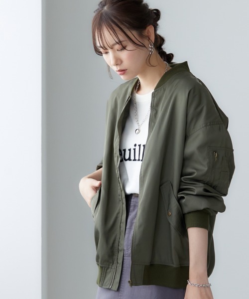 miclat（ミクラ）の「大きいサイズ　MA-1ブルゾン　miclat（MA-1・レディース・カーキ/ブラック・L～LL/3L～4L）」の15枚目の写真