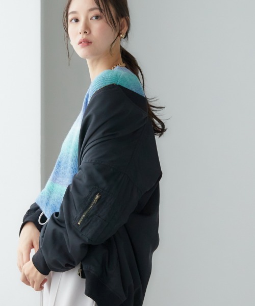 miclat（ミクラ）の「大きいサイズ　MA-1ブルゾン　miclat（MA-1・レディース・カーキ/ブラック・L～LL/3L～4L）」の8枚目の写真