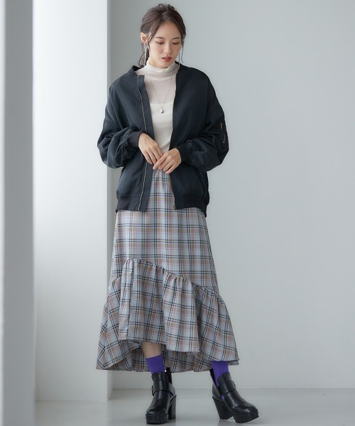 miclat（ミクラ）の「大きいサイズ　MA-1ブルゾン　miclat（MA-1・レディース・カーキ/ブラック・L～LL/3L～4L）」の12枚目の写真