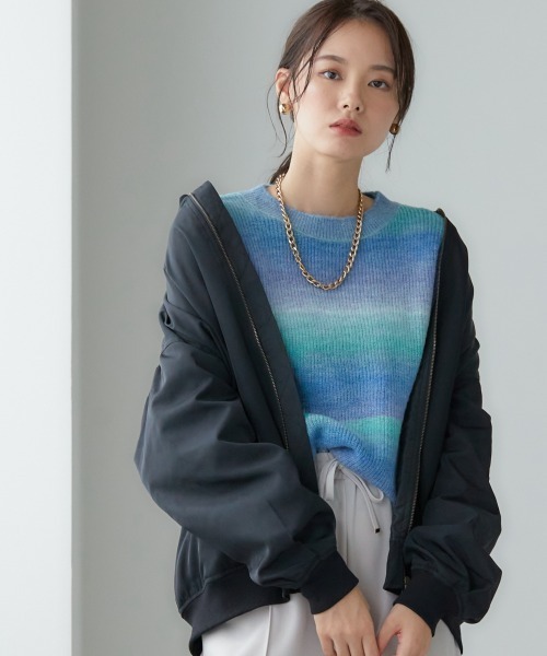 miclat（ミクラ）の「大きいサイズ　MA-1ブルゾン　miclat（MA-1・レディース・カーキ/ブラック・L～LL/3L～4L）」の3枚目の写真