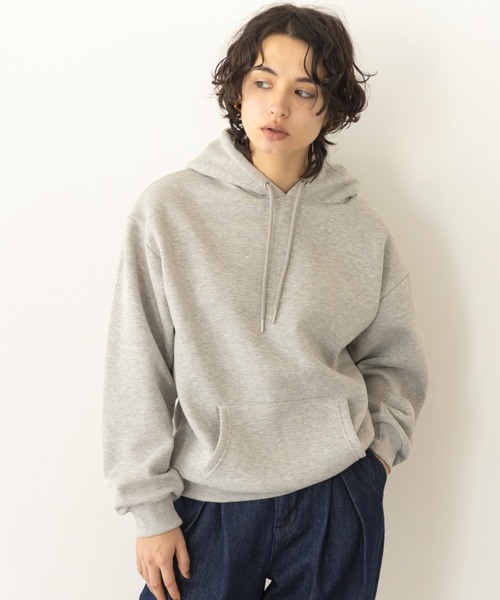 koe（コエ）の「裏起毛スウェットパーカー（パーカー・レディース・ブラック/グリーン/ナチュラル/杢グレー/ピンク・FREE）」の3枚目の写真