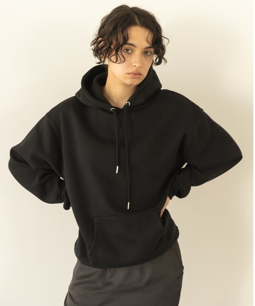 koe（コエ）の「裏起毛スウェットパーカー（パーカー・レディース・ブラック/グリーン/ナチュラル/杢グレー/ピンク・FREE）」の2枚目の写真