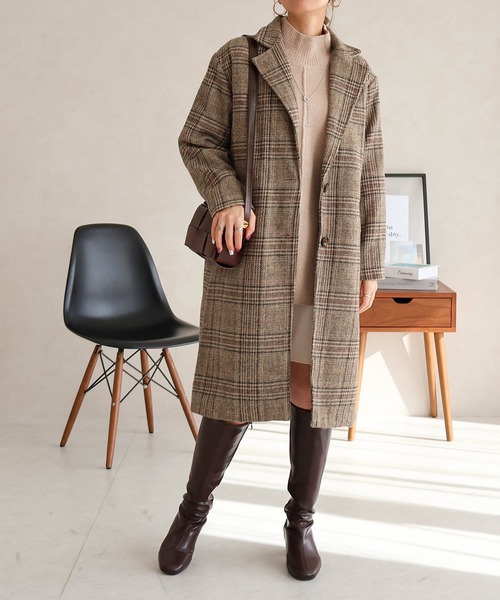 セール】グレンチェックチェスターコート（チェスターコート）｜Social  