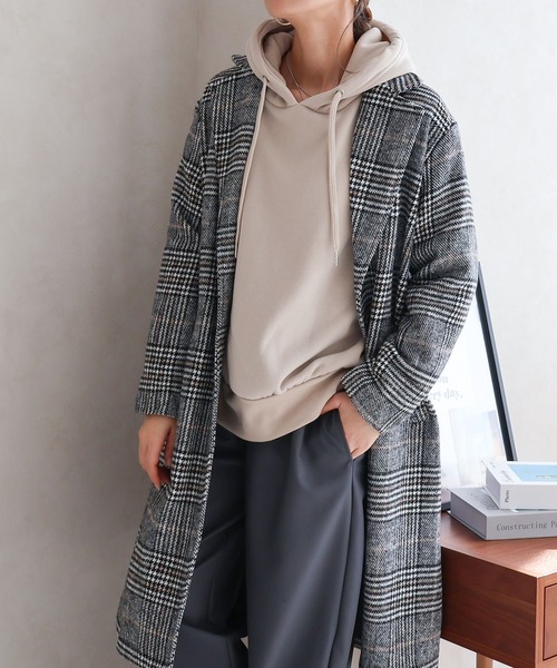 Social GIRL(ソーシャルガール)の「グレンチェックチェスターコート(チェスターコート・レディース・ブラック/モカ・M/L)」の19枚目の写真