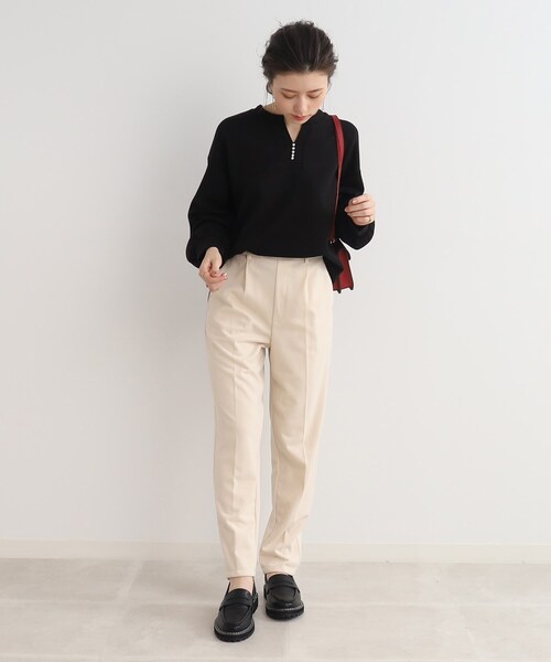 DRESKIP(ドレスキップ)の「◆【華やかさをプラスする】パ-ル調ボタン スキッパ-チュニック(チュニック・レディース・オフホワイト/ライトベージュ/ブラック・02/03)」の14枚目の写真