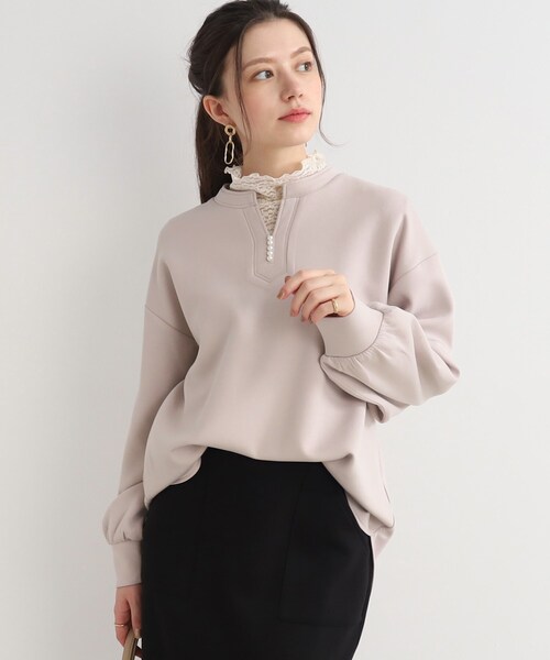 DRESKIP(ドレスキップ)の「◆【華やかさをプラスする】パ-ル調ボタン スキッパ-チュニック(チュニック・レディース・オフホワイト/ライトベージュ/ブラック・02/03)」の18枚目の写真