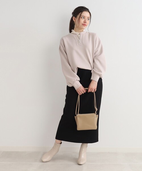 DRESKIP(ドレスキップ)の「◆【華やかさをプラスする】パ-ル調ボタン スキッパ-チュニック(チュニック・レディース・オフホワイト/ライトベージュ/ブラック・02/03)」の22枚目の写真