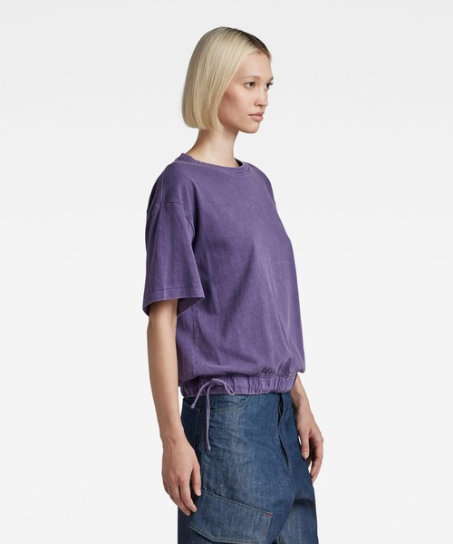 G-STAR(ジースター)の「ADJUSTABLE LOOSE TOP/オーバーサイズ/オーバーダイ(Tシャツ/カットソー・レディース・グレー/パープル・SMALL/X-SMALL/MEDIUM)」の7枚目の写真