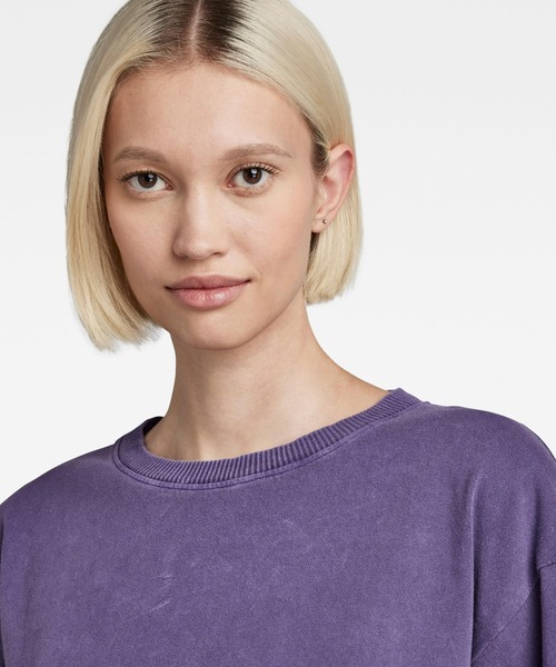 G-STAR(ジースター)の「ADJUSTABLE LOOSE TOP/オーバーサイズ/オーバーダイ(Tシャツ/カットソー・レディース・グレー/パープル・SMALL/X-SMALL/MEDIUM)」の9枚目の写真