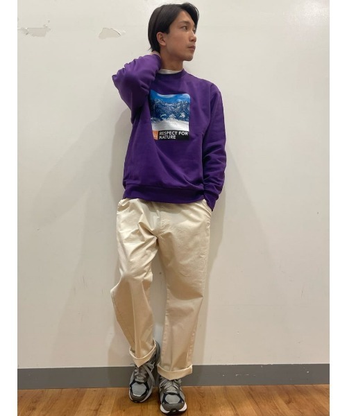 CAMP7（キャンプセブン）の「【CAMP7】フロントロゴクルースウェット（スウェット・メンズ・ベージュ/パープル/ブラック・M/L/S/XL）」の17枚目の写真