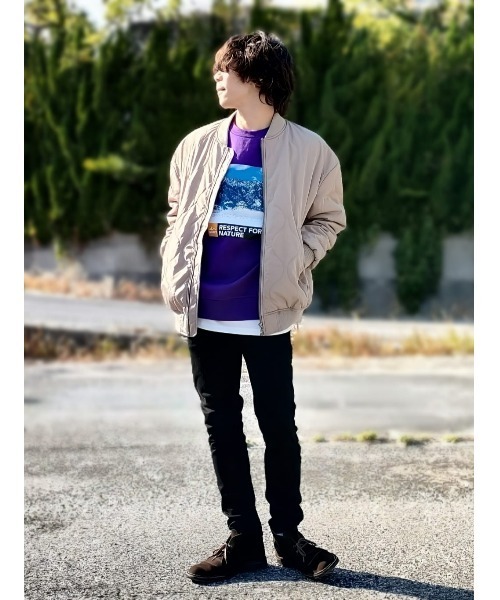 CAMP7（キャンプセブン）の「【CAMP7】フロントロゴクルースウェット（スウェット・メンズ・ベージュ/パープル/ブラック・M/L/S/XL）」の21枚目の写真