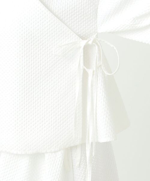 CAROLINA GLASER（カロリナ グレイサー）の「Aya × CAROLINA GLASER / カシュクール トップス（シャツ/ブラウス・レディース・ブラック/ホワイト・ONE SIZE）」の10枚目の写真