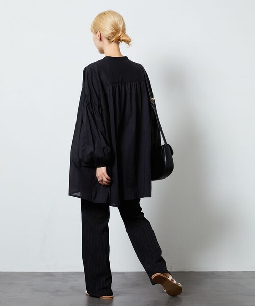 FREAK'S STORE（フリークスストア）の「【限定展開】 インド ボイル スキッパー ブラウス（シャツ/ブラウス・レディース・ブラック/オフホワイト/ブルー/ベージュ/グリーン/コーラルピンク・ﾌﾘ-）」の9枚目の写真