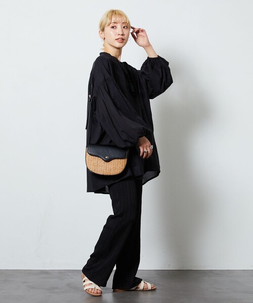 FREAK'S STORE（フリークスストア）の「【限定展開】 インド ボイル スキッパー ブラウス（シャツ/ブラウス・レディース・ブラック/オフホワイト/ブルー/ベージュ/グリーン/コーラルピンク・ﾌﾘ-）」の10枚目の写真