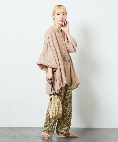 FREAK'S STORE（フリークスストア）の「【限定展開】 インド ボイル スキッパー ブラウス（シャツ/ブラウス・レディース・ブラック/オフホワイト/ブルー/ベージュ/グリーン/コーラルピンク・ﾌﾘ-）」の15枚目の写真