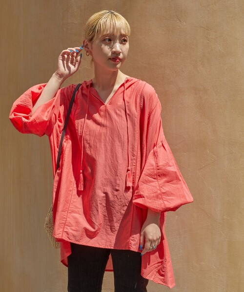 FREAK'S STORE（フリークスストア）の「【限定展開】 インド ボイル スキッパー ブラウス（シャツ/ブラウス・レディース・ブラック/オフホワイト/ブルー/ベージュ/グリーン/コーラルピンク・ﾌﾘ-）」の16枚目の写真