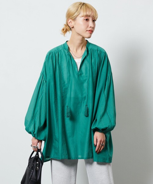 FREAK'S STORE（フリークスストア）の「【限定展開】 インド ボイル スキッパー ブラウス（シャツ/ブラウス・レディース・ブラック/オフホワイト/ブルー/ベージュ/グリーン/コーラルピンク・ﾌﾘ-）」の22枚目の写真