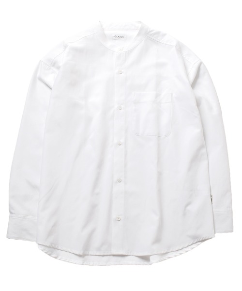 GLAZOS（グラソス）の「オックス・バンドカラー長袖シャツ（シャツ/ブラウス・キッズ・ホワイト/ネイビー/ライトブルー・160cm/170cm/150cm/140cm）」の2枚目の写真