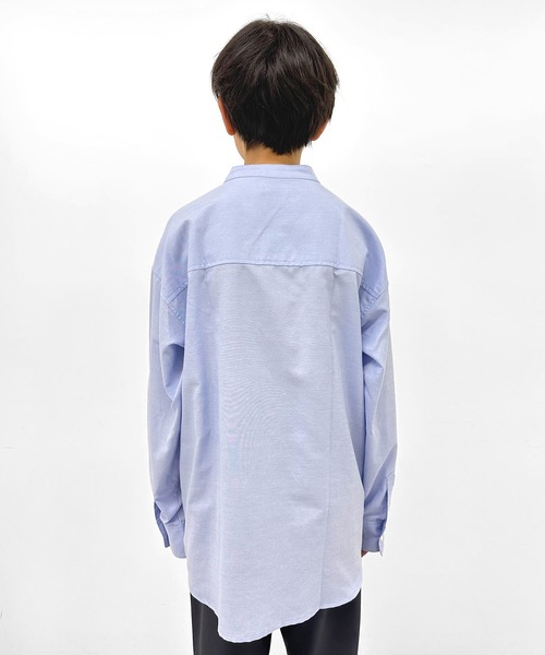 GLAZOS（グラソス）の「オックス・バンドカラー長袖シャツ（シャツ/ブラウス・キッズ・ホワイト/ネイビー/ライトブルー・160cm/170cm/150cm/140cm）」の13枚目の写真