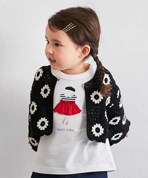 petit main（プティマイン）の「ドレスアップドール長袖Tシャツ（Tシャツ/カットソー・キッズ・ライトピンク/オフホワイト/ネイビー・100cm/120cm/110cm/130cm/90cm/80ｃｍ）」の13枚目の写真