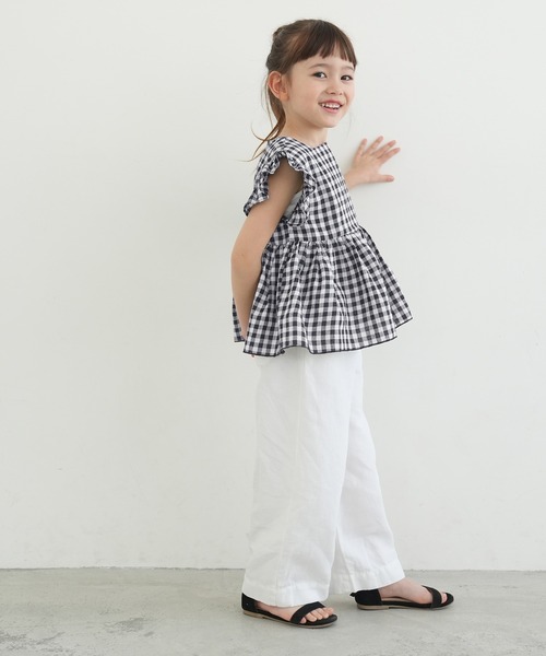 coca（coca）（コカ）の「キッズ ギンガムチェックスクエアネックブラウス（シャツ/ブラウス・キッズ・ブラック・100/110/120/130/140）」の5枚目の写真