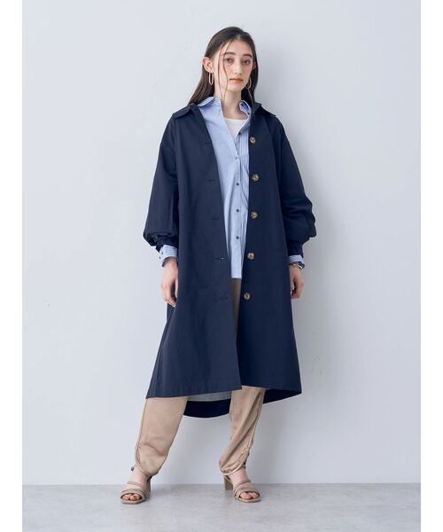 YECCA VECCA（イェッカヴェッカ）の「袖タックデザインステンカラーコート（ステンカラーコート・レディース・ベージュ/ネイビー・FREE）」の21枚目の写真