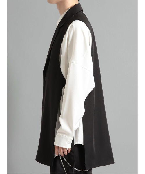 semantic design（セマンティックデザイン）の「セマンティックデザイン サイドベルト テーラーベスト(セットアップ可能)（ベスト・メンズ・ベージュ/ブラック・LARGE/MEDIUM）」の6枚目の写真