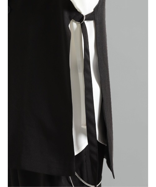 semantic design（セマンティックデザイン）の「セマンティックデザイン サイドベルト テーラーベスト(セットアップ可能)（ベスト・メンズ・ベージュ/ブラック・LARGE/MEDIUM）」の9枚目の写真