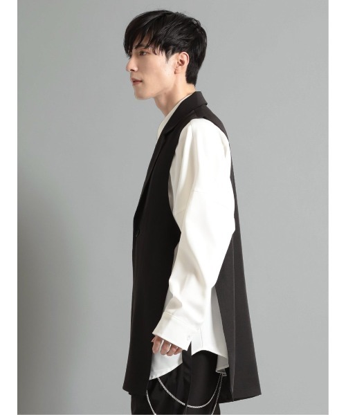 semantic design（セマンティックデザイン）の「セマンティックデザイン サイドベルト テーラーベスト(セットアップ可能)（ベスト・メンズ・ベージュ/ブラック・LARGE/MEDIUM）」の10枚目の写真