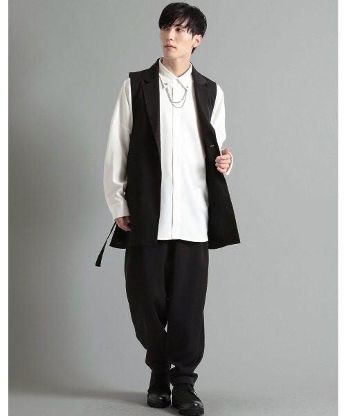 semantic design（セマンティックデザイン）の「セマンティックデザイン サイドベルト テーラーベスト(セットアップ可能)（ベスト・メンズ・ベージュ/ブラック・LARGE/MEDIUM）」の13枚目の写真