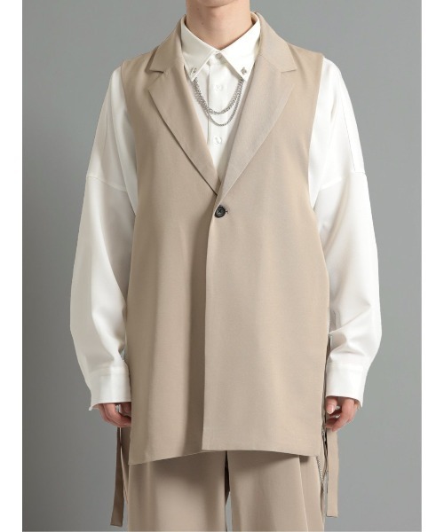 semantic design（セマンティックデザイン）の「セマンティックデザイン サイドベルト テーラーベスト(セットアップ可能)（ベスト・メンズ・ベージュ/ブラック・LARGE/MEDIUM）」の15枚目の写真