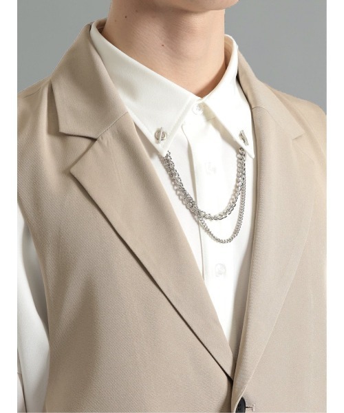 semantic design（セマンティックデザイン）の「セマンティックデザイン サイドベルト テーラーベスト(セットアップ可能)（ベスト・メンズ・ベージュ/ブラック・LARGE/MEDIUM）」の18枚目の写真