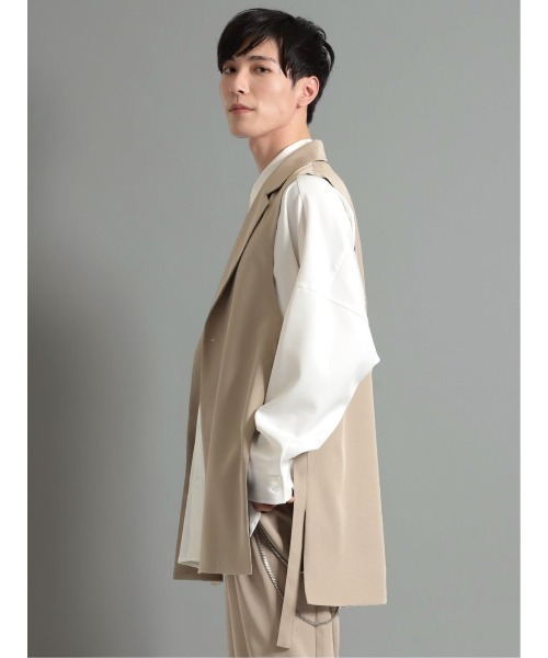 semantic design（セマンティックデザイン）の「セマンティックデザイン サイドベルト テーラーベスト(セットアップ可能)（ベスト・メンズ・ベージュ/ブラック・LARGE/MEDIUM）」の20枚目の写真