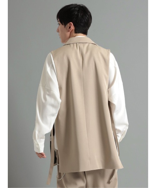 semantic design（セマンティックデザイン）の「セマンティックデザイン サイドベルト テーラーベスト(セットアップ可能)（ベスト・メンズ・ベージュ/ブラック・LARGE/MEDIUM）」の21枚目の写真