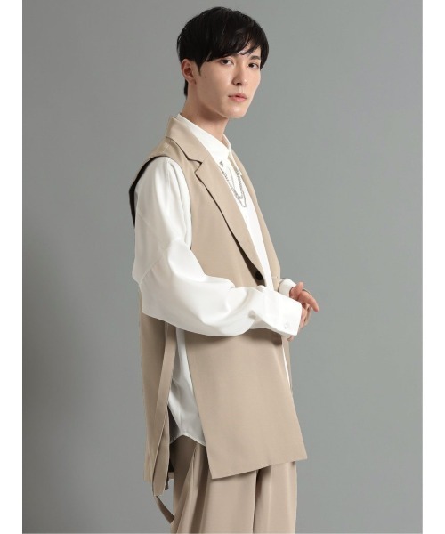 semantic design（セマンティックデザイン）の「セマンティックデザイン サイドベルト テーラーベスト(セットアップ可能)（ベスト・メンズ・ベージュ/ブラック・LARGE/MEDIUM）」の22枚目の写真