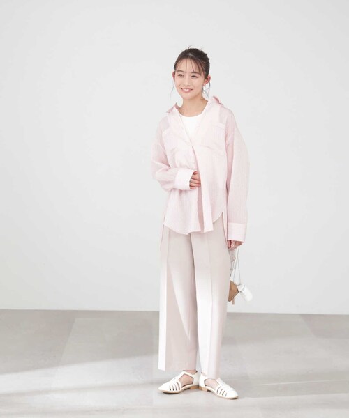 N.(N. Natural Beauty Basic)(エヌエヌナチュラルビューティーベーシック)の「【S Size Line】ドライタッチストレートパンツ(その他パンツ・レディース・ベージュ/ネイビー・MEDIUM/SMALL)」の8枚目の写真