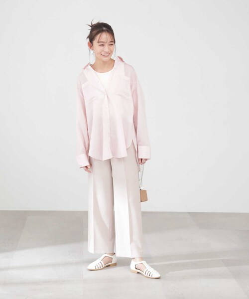 N.(N. Natural Beauty Basic)(エヌエヌナチュラルビューティーベーシック)の「【S Size Line】ドライタッチストレートパンツ(その他パンツ・レディース・ベージュ/ネイビー・MEDIUM/SMALL)」の13枚目の写真