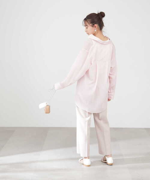 N.(N. Natural Beauty Basic)(エヌエヌナチュラルビューティーベーシック)の「【S Size Line】ドライタッチストレートパンツ(その他パンツ・レディース・ベージュ/ネイビー・MEDIUM/SMALL)」の3枚目の写真