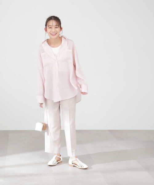 N.(N. Natural Beauty Basic)(エヌエヌナチュラルビューティーベーシック)の「【S Size Line】ドライタッチストレートパンツ(その他パンツ・レディース・ベージュ/ネイビー・MEDIUM/SMALL)」の18枚目の写真