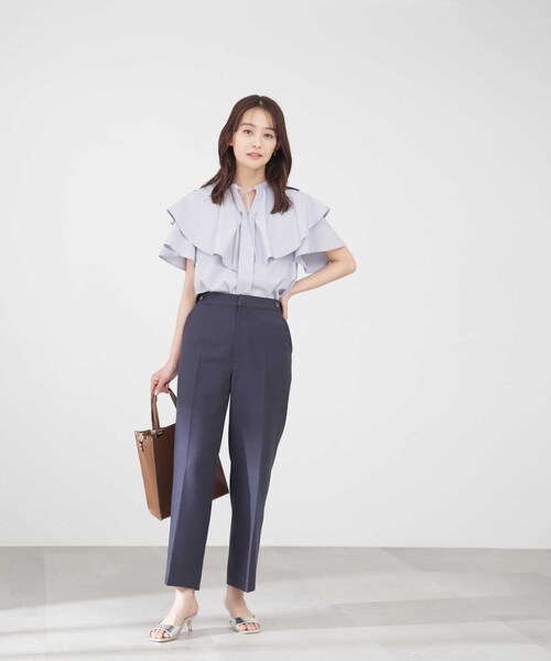 N.(N. Natural Beauty Basic)(エヌエヌナチュラルビューティーベーシック)の「【S Size Line】ドライタッチストレートパンツ(その他パンツ・レディース・ベージュ/ネイビー・MEDIUM/SMALL)」の11枚目の写真