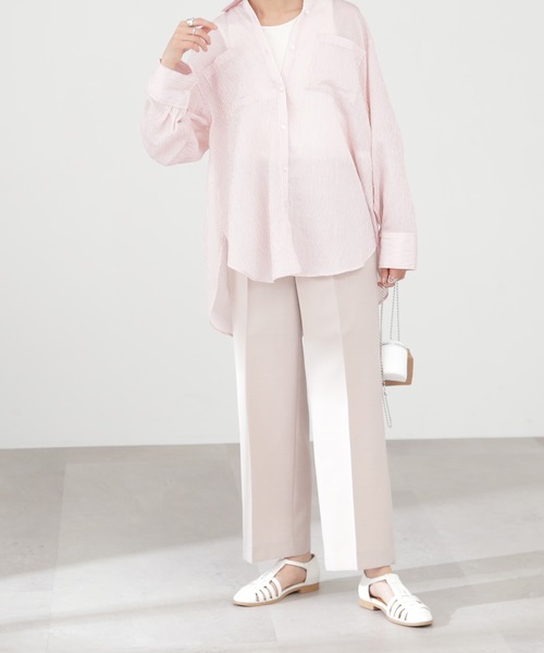 N.(N. Natural Beauty Basic)(エヌエヌナチュラルビューティーベーシック)の「【S Size Line】ドライタッチストレートパンツ(その他パンツ・レディース・ベージュ/ネイビー・MEDIUM/SMALL)」の1枚目の写真