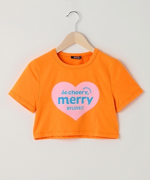 by LOVEiT(バイラビット)の「ハートチビT(Tシャツ/カットソー・キッズ・オフホワイト/ライム/ラベンダー/オレンジ・150cm/120cm/140cm/160cm/130cm)」の4枚目の写真