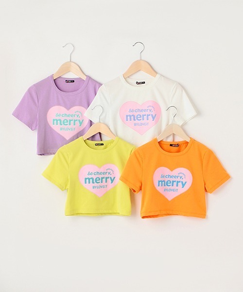 by LOVEiT(バイラビット)の「ハートチビT(Tシャツ/カットソー・キッズ・オフホワイト/ライム/ラベンダー/オレンジ・150cm/120cm/140cm/160cm/130cm)」の6枚目の写真