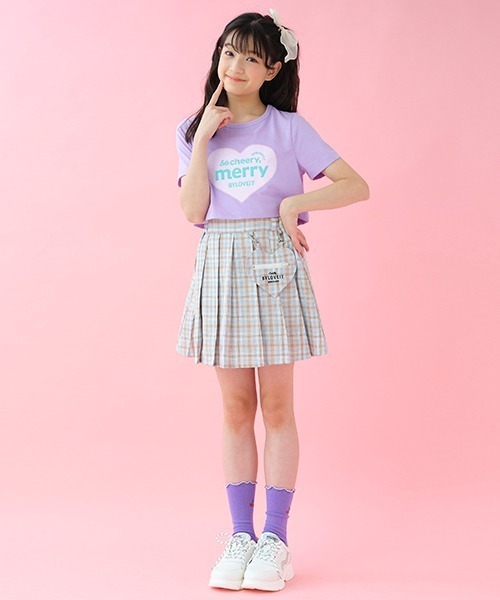 by LOVEiT(バイラビット)の「ハートチビT(Tシャツ/カットソー・キッズ・オフホワイト/ライム/ラベンダー/オレンジ・150cm/120cm/140cm/160cm/130cm)」の14枚目の写真