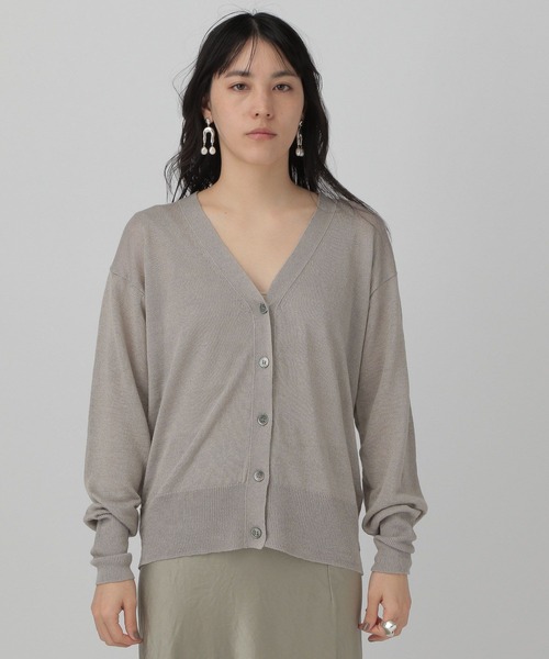 Chaos（カオス）の「Chaos(カオス)/アルフリネンニットカーディガン（カーディガン/ボレロ・レディース・ブラック/グレー系その他・FREE）」の7枚目の写真