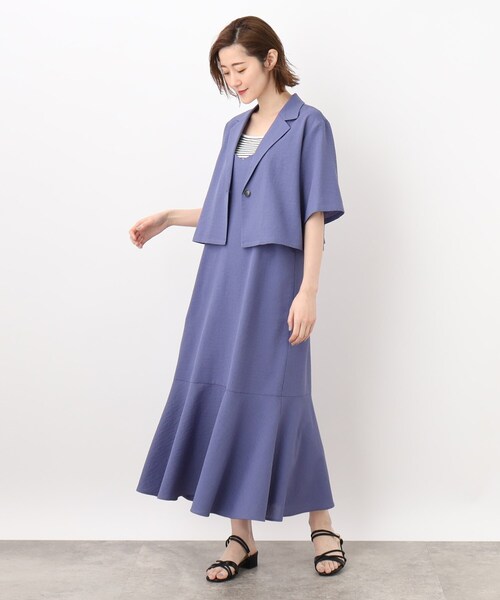 grove（グローブ）の「◆簡単に洒落見えスタイルが叶う！ボレロジャケット×キャミワンピースセット（アンサンブル・レディース・ブルー/ブラック/ライトベージュ・02/03/04/01/05）」の19枚目の写真