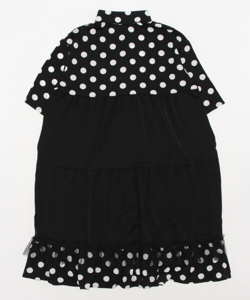 rovtski(ロフトスキー)の「DOT配色ティアードシャツワンピース(シャツワンピース・レディース・ブラック・FREE)」の2枚目の写真
