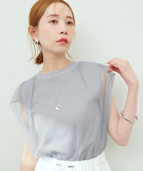 natural couture（ナチュラルクチュール）の「チュール×ニット