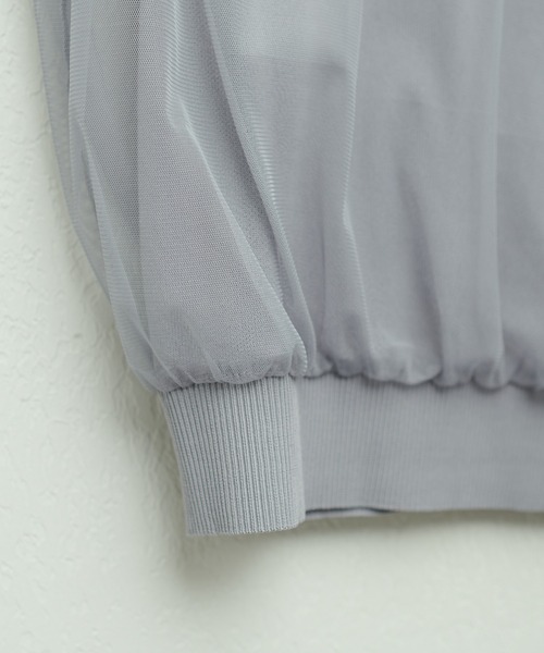 natural couture（ナチュラルクチュール）の「チュール×ニットレイヤードプルオーバー（タンクトップ・レディース・ライトグレー/ブラック/ベージュ/オフホワイト/ミント・FREE）」の20枚目の写真