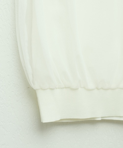 natural couture（ナチュラルクチュール）の「チュール×ニットレイヤードプルオーバー（タンクトップ・レディース・ライトグレー/ブラック/ベージュ/オフホワイト/ミント・FREE）」の10枚目の写真